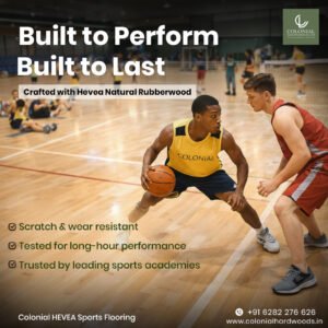 Hevea Rubberwood Sports Flooring